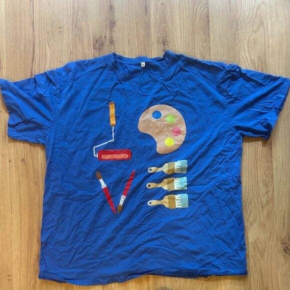 Blue Art Tools Graphic T-Shirt XXXL - Picture 1 of 3